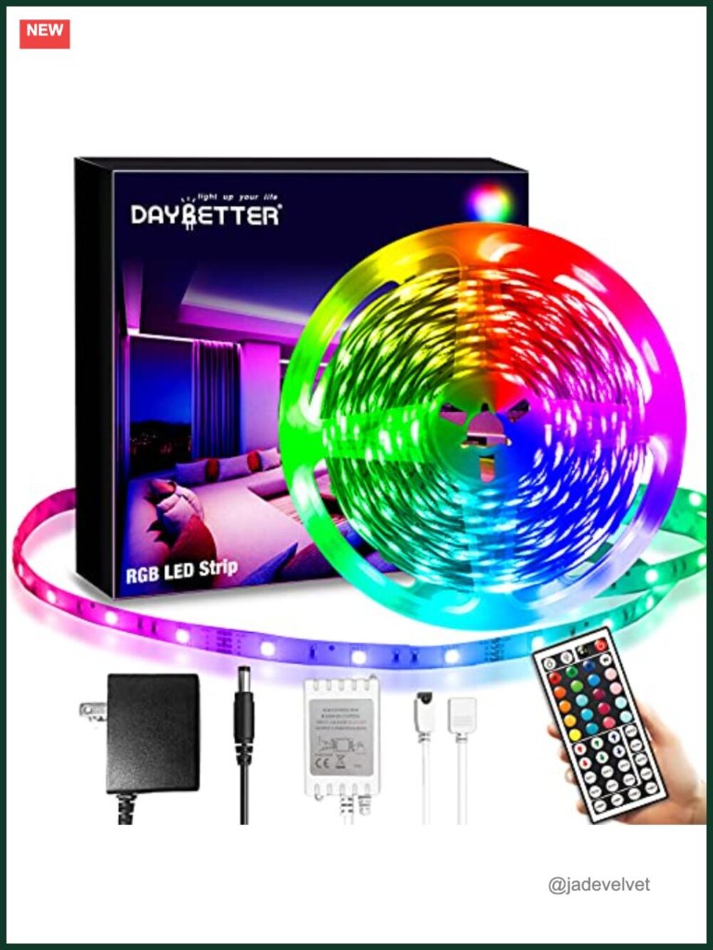 LED Strip Lights 20ft RGB Color Changing Remote Control Room Decor